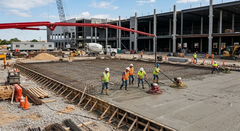Commercial Slab Construction in Hickman, NE
